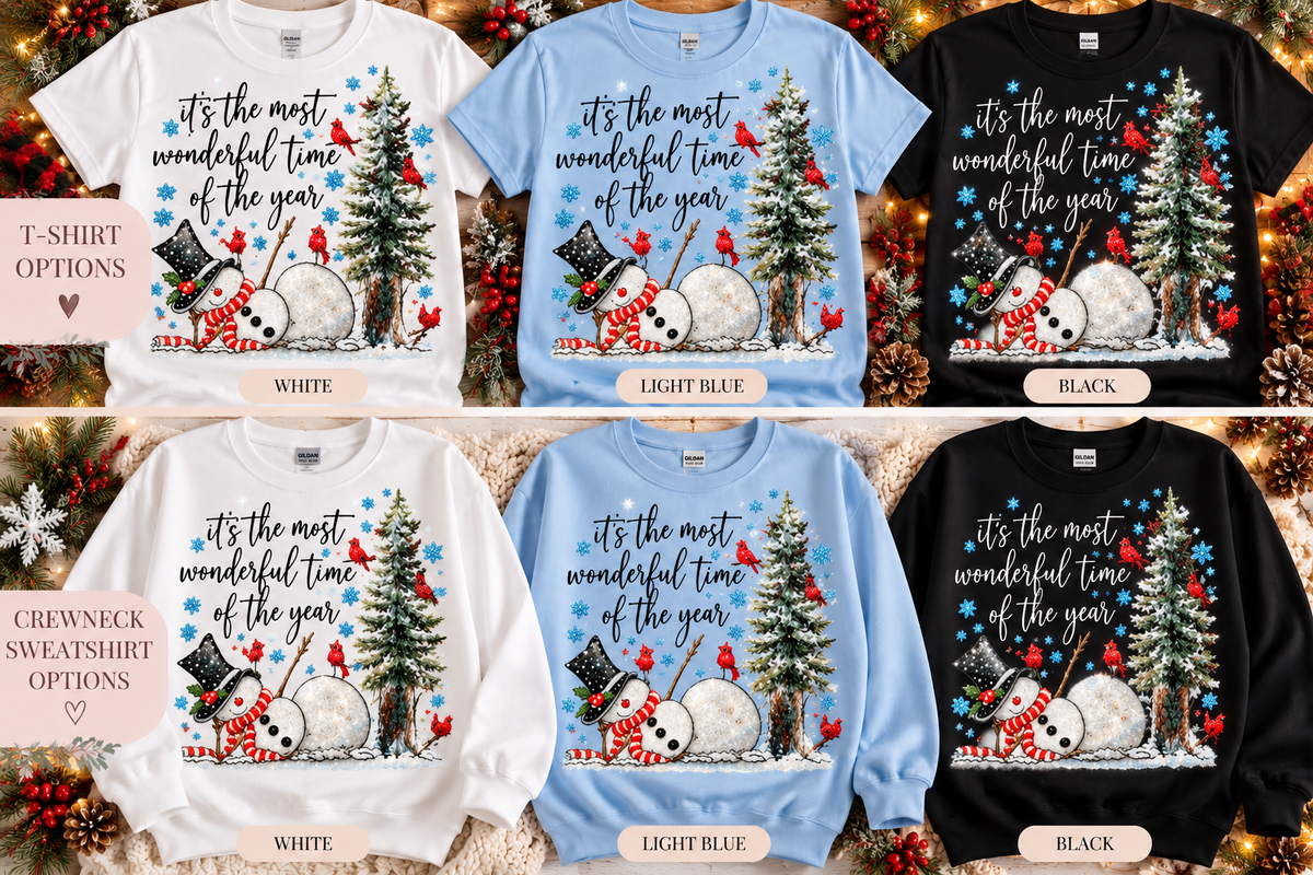 Most Wonderful Time of the Year Glitter T-Shirt & Crewneck Sweatshirt