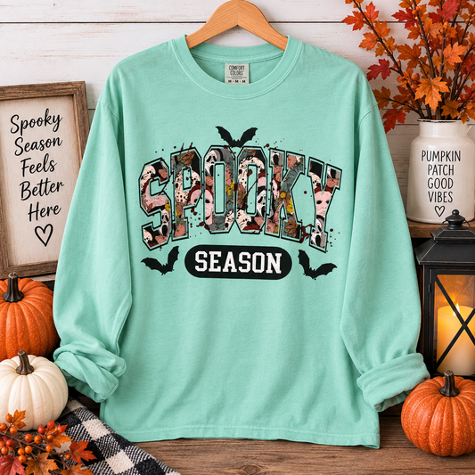 Spooky Season Horror Collage Long Sleeve – Ready to Ship