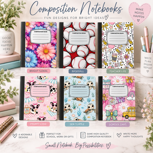 Fun & Colorful Composition Notebooks – Choose Your Design