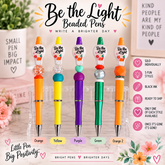 Be the Light Beaded Pens – Choose Your Color – Ready to Ship
