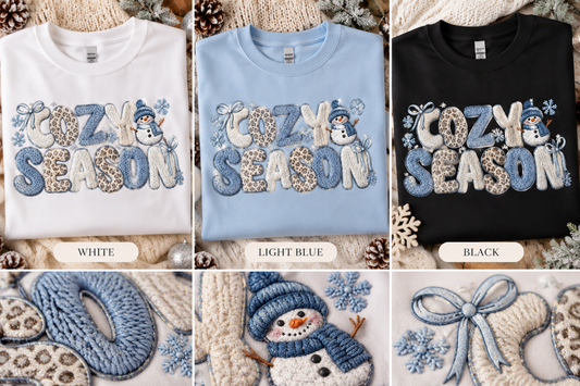 Cozy Season Glitter T-Shirt & Crewneck Sweatshirt