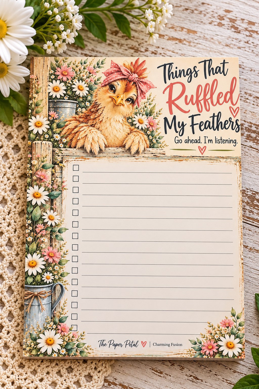 Things That Ruffled My Feathers 5×7 Notepad